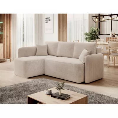 Kleine Sofagarnitur TAHLIA – hellbeige, linke Ecke
