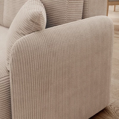 Kleine Sofagarnitur TAHLIA – hellbeige, linke Ecke