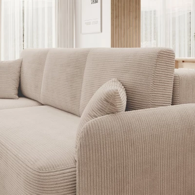 Kleine Sofagarnitur TAHLIA – hellbeige, linke Ecke