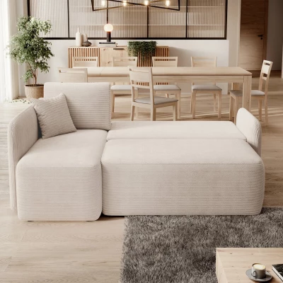 Kleine Sofagarnitur TAHLIA – hellbeige, linke Ecke