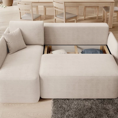 Kleine Sofagarnitur TAHLIA – hellbeige, linke Ecke