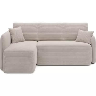 Kleine Sofagarnitur TAHLIA – hellbeige, linke Ecke