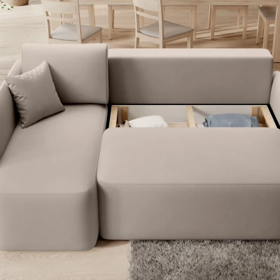 Kleine Sofagarnitur TAHLIA – beige, linke Ecke