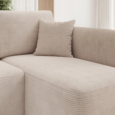 Kleine Sofagarnitur TAHLIA – hellbeige, rechte Ecke