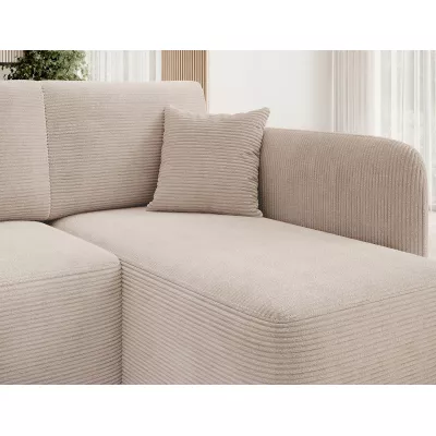 Kleine Sofagarnitur TAHLIA – hellbeige, rechte Ecke