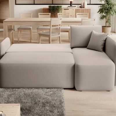 Kleine Sofagarnitur TAHLIA – beige, rechte Ecke