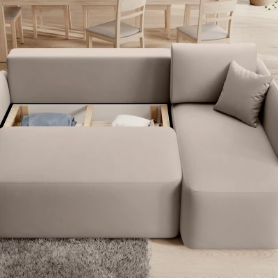 Kleine Sofagarnitur TAHLIA – beige, rechte Ecke