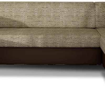 Großes U-förmiges Sofa KAIRI – dunkelbeige/braunes Öko-Leder, linke Ausführung
