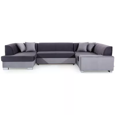 Großes U-förmiges Sofa KAIRI – Graphit/Grau, linke Ausführung