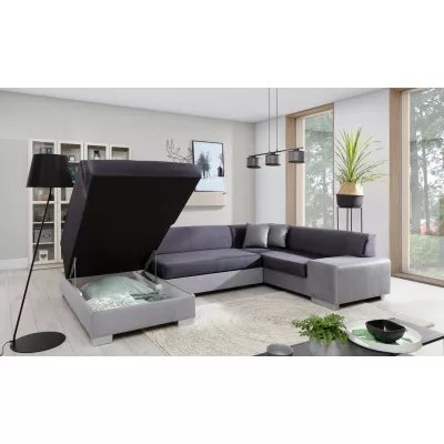 Großes U-förmiges Sofa KAIRI – Graphit/Grau, linke Ausführung