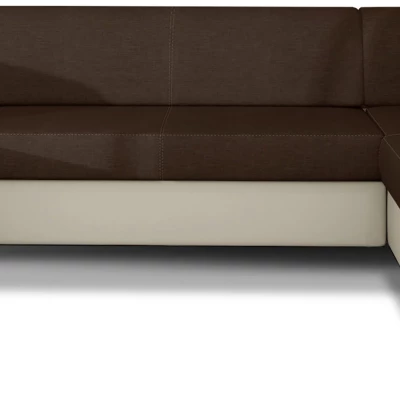 Großes U-förmiges Sofa KAIRI – braunes/beiges Öko-Leder, linke Ausführung