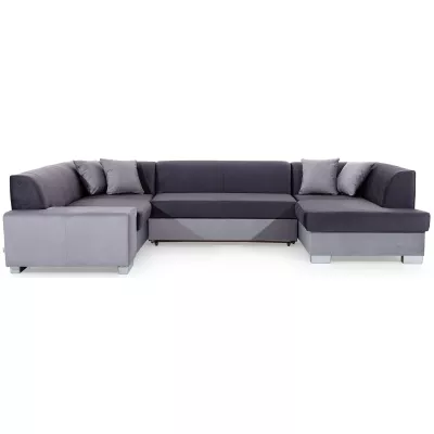 Große U-förmige Sofagarnitur KAIRI – Graphit/Grau, echtes Design