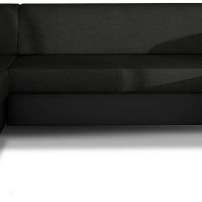 Große U-förmige Sofagarnitur KAIRI – schwarz / schwarzes Öko-Leder, Echtleder