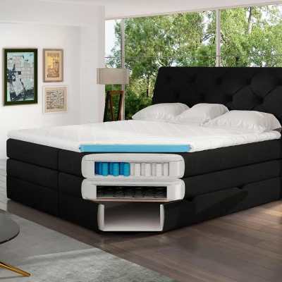 Boxspringbett 140x200 VORVIRO - weißes Öko-Leder