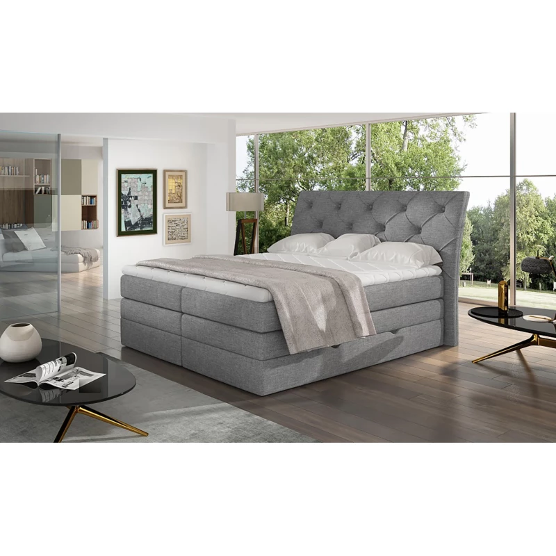 Boxspringbett 140x200 VORVIRO - grau