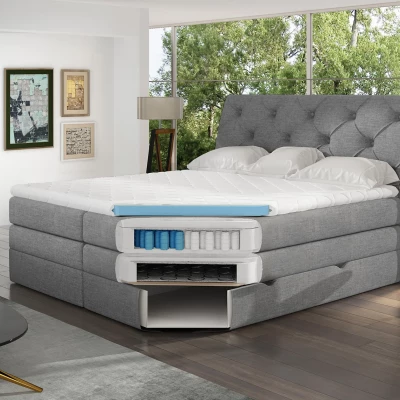 Boxspringbett 140x200 VORVIRO - grau