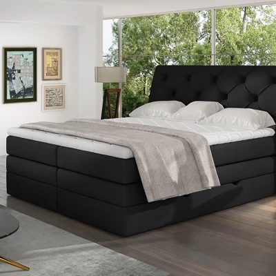 Boxspringbett 140x200 VORVIRO - schwarz