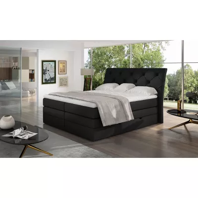 Boxspringbett 140x200 VORVIRO - schwarz