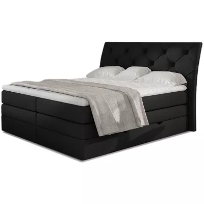Boxspringbett 140x200 VORVIRO - schwarz