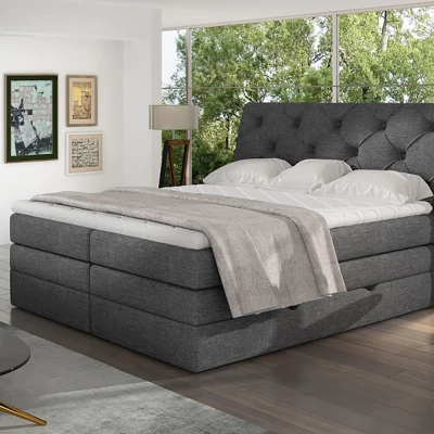 Boxspringbett 140x200 VORVIRO - Anthrazit