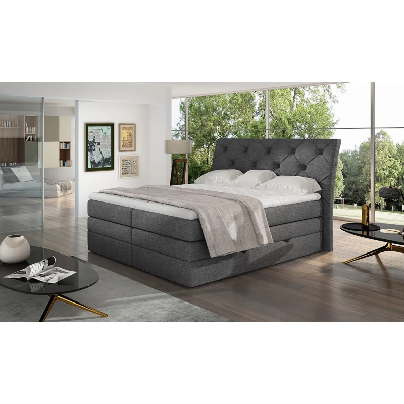 Boxspringbett 140x200 VORVIRO - Anthrazit