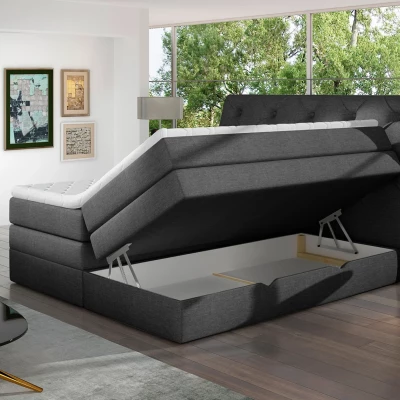 Boxspringbett 140x200 VORVIRO - Anthrazit