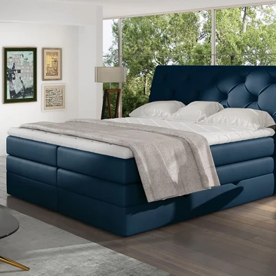 Boxspringbett 140x200 VORVIRO - blau