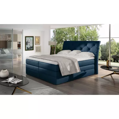 Boxspringbett 140x200 VORVIRO - blau