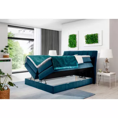 Boxspringbett 140x200 VORVIRO - blau