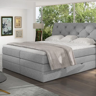 Boxspringbett 140x200 VORVIRO - hellgrau