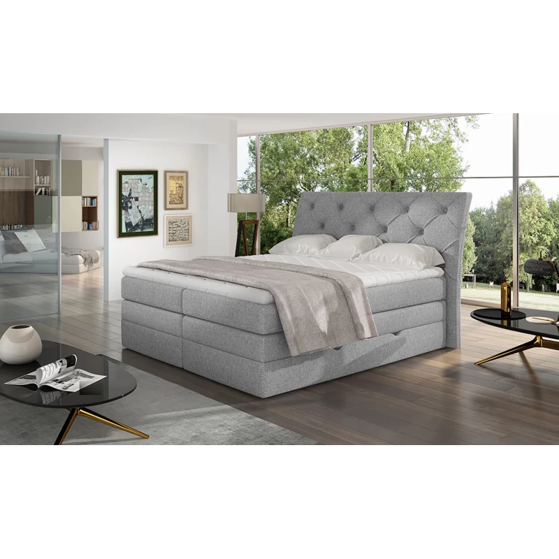 Boxspringbett 140x200 VORVIRO - hellgrau