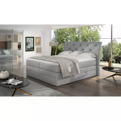 Boxspringbett 140x200 VORVIRO - hellgrau