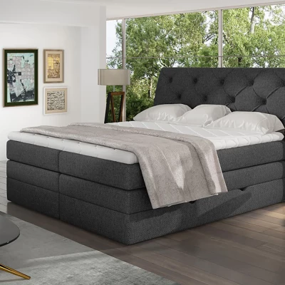 Boxspringbett 140x200 VORVIRO - dunkelgrau