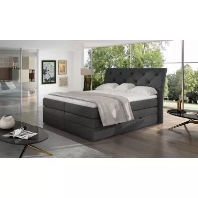 Boxspringbett 140x200 VORVIRO - dunkelgrau