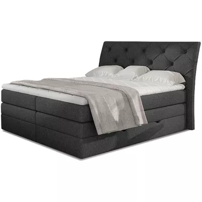 Boxspringbett 140x200 VORVIRO - dunkelgrau