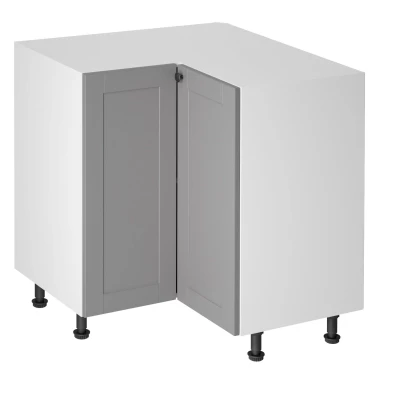 LUMEA Eckunterschrank – 79 x 79 cm, grau/weiß