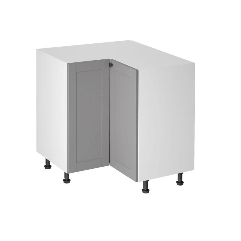 LUMEA Eckunterschrank – 79 x 79 cm, grau/weiß