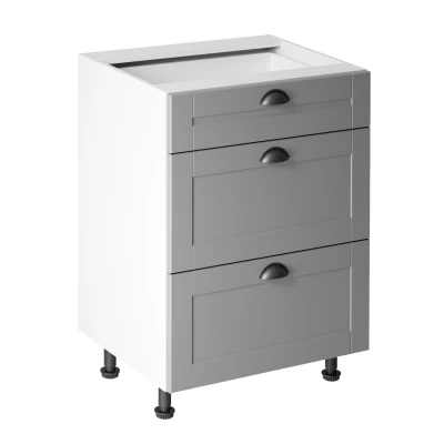 LUMEA Unterschrank mit Schublade – Breite 60 cm, grau/weiß