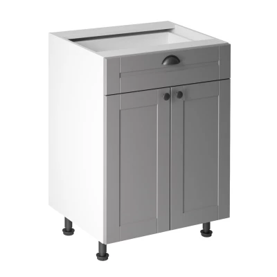 LUMEA Küchenunterschränke mit Schublade – Breite 60 cm, grau/weiß
