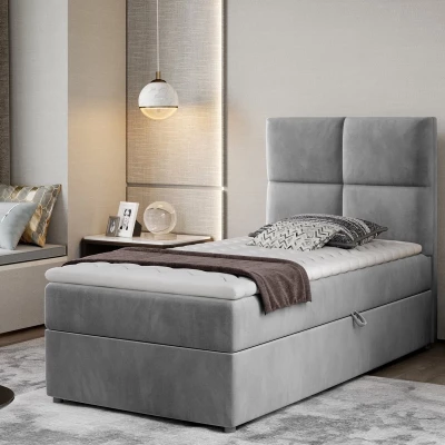 Einzelbett (kontinental) 90x200 RRVIO - hellgrau