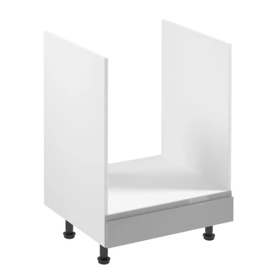 Küchenschrank für Einbaubackofen ARBOR – Breite 60 cm, glänzend grau/weiß