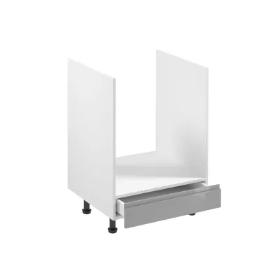 Küchenschrank für Einbaubackofen ARBOR – Breite 60 cm, glänzend grau/weiß