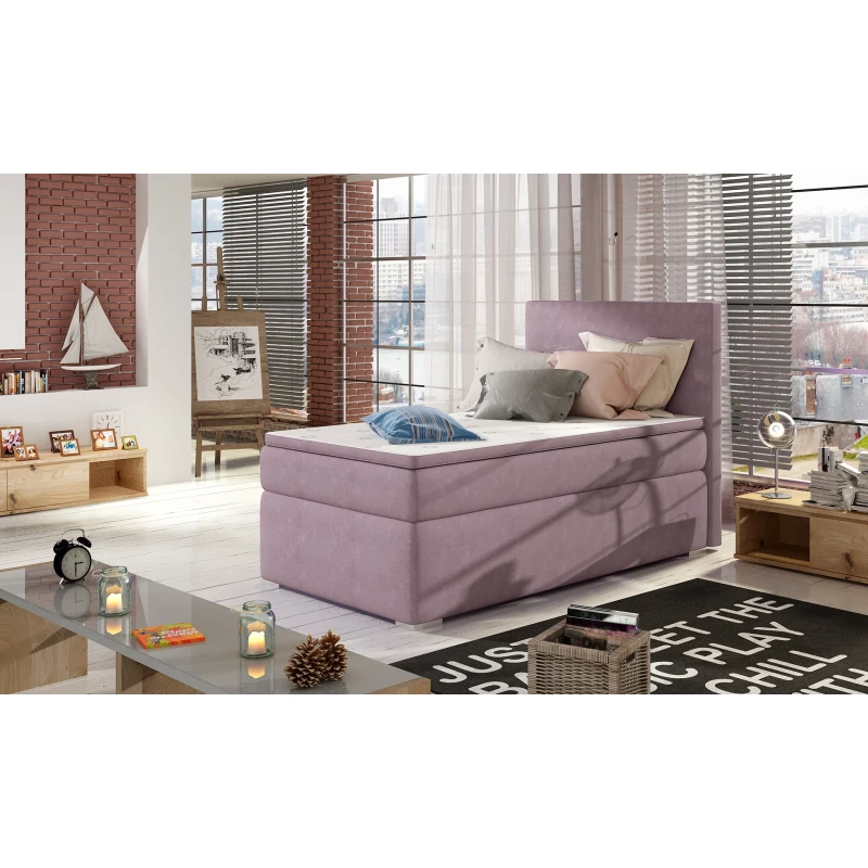 Einzelbett 90x200 TARVIO - rosa, echtes Design