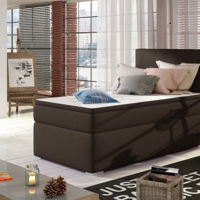 Einzelbett 90x200 TARVIO - dunkelbraun, echtes Design
