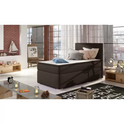 Einzelbett 90x200 TARVIO - dunkelbraun, echtes Design