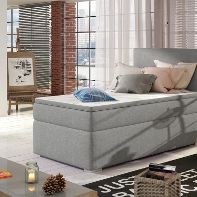 Einzelbett 90x200 TARVIO - grau, rechte Ausführung