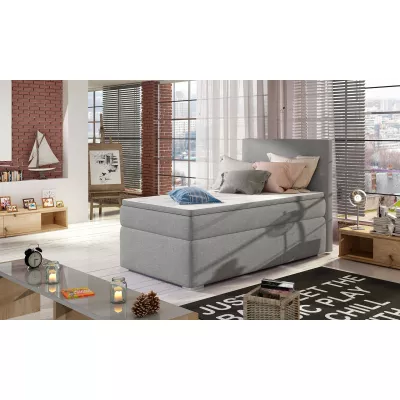 Einzelbett 90x200 TARVIO - grau, rechte Ausführung