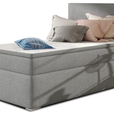 Einzelbett 90x200 TARVIO - grau, rechte Ausführung