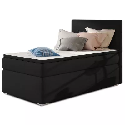 Einzelbett 90x200 TARVIO - schwarz, rechte Ausführung