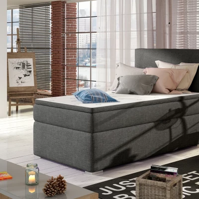 Einzelbett 90x200 TARVIO - dunkelgrau, rechts